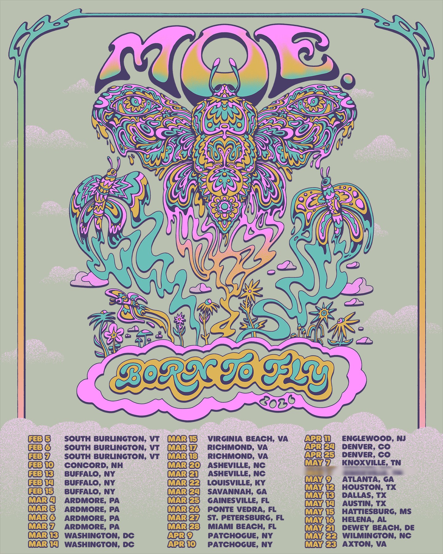 moe. Born to Fly Tour Poster 2026